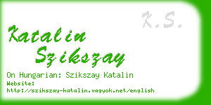 katalin szikszay business card